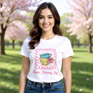 Camiseta Triblenda Tazas de té de alegría de Pascua por la mañana Gin