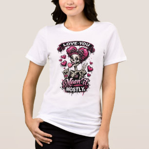 Camiseta Triblenda Te Amo Lo Digo Enserio Esqueleto Chica