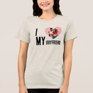 Camiseta Triblenda Te Amo Mi Novio Corazón Foto Personalizada San Val