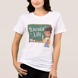Camiseta Triblenda Teacher Life Cute Teacher Chalkboard Women T-Shirt