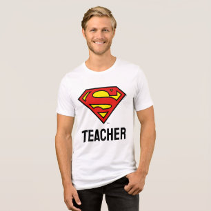 Camiseta Triblenda Teacher Superman S-Shield   Logotipo de Superman