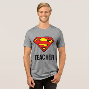 Camiseta Triblenda Teacher Superman S-Shield   Logotipo de Superman