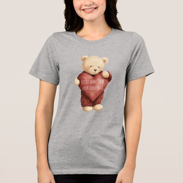 Camiseta Triblenda Teddy Bear Red Heart (Anverso)