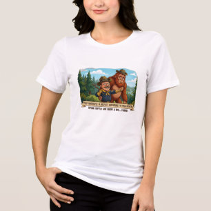 Camiseta Triblenda Teddy Roosevelt y Bigfoot divertida caricatura - N