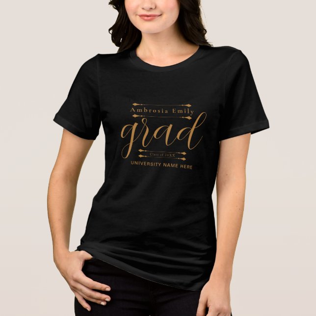 Camiseta Triblenda Tee de graduación de nombre personalizado - Estilo (Anverso)