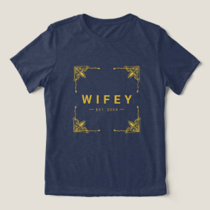 Camiseta Triblenda Tee de la marina Wifey moderna en la tela compacta