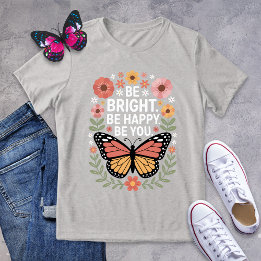 Camiseta Triblenda Tee de mariposa floral retro inspiradora