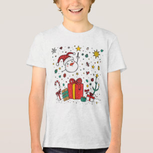 Camiseta Triblenda tee de Navidades lindos personalizados para niños