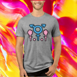 Camiseta Triblenda Tee de símbolo del Orgullo Trans que florece