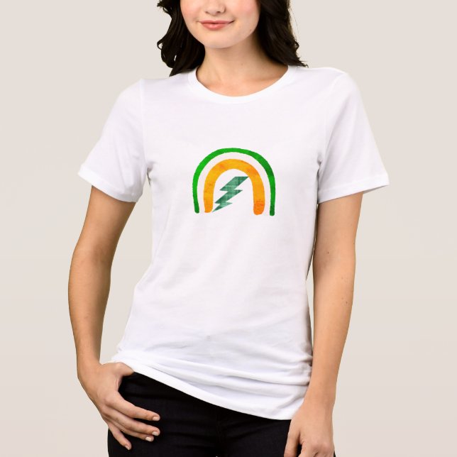 Camiseta Triblenda Tee del orgullo irlandés retro, diseño del arcoiri (Anverso)