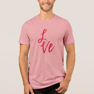 Camiseta Triblenda Tee gráfico de fondo rosado "Amor"