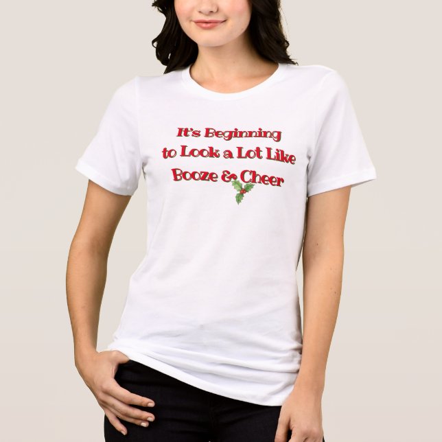 Camiseta Triblenda Tee gráfico femenino Navidad, jingle Navidad (Anverso)