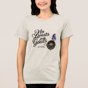 Camiseta Triblenda Tee motivacional para mujeres de brújula y maripos