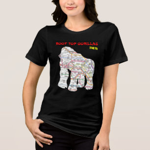 Camiseta Triblenda Tejado de gorilas y rieles de Tokio