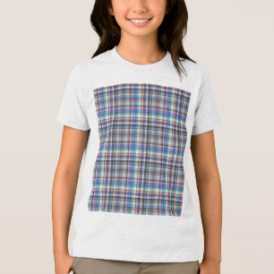Camiseta Triblenda Tela a cuadros estampado de cuadros Patrón-57688