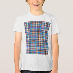 Camiseta Triblenda Tela a cuadros estampado de cuadros Patrón-57688