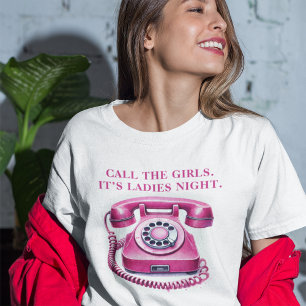 Camiseta Triblenda Teléfono giratorio retro rosa Llamar a las chicas 