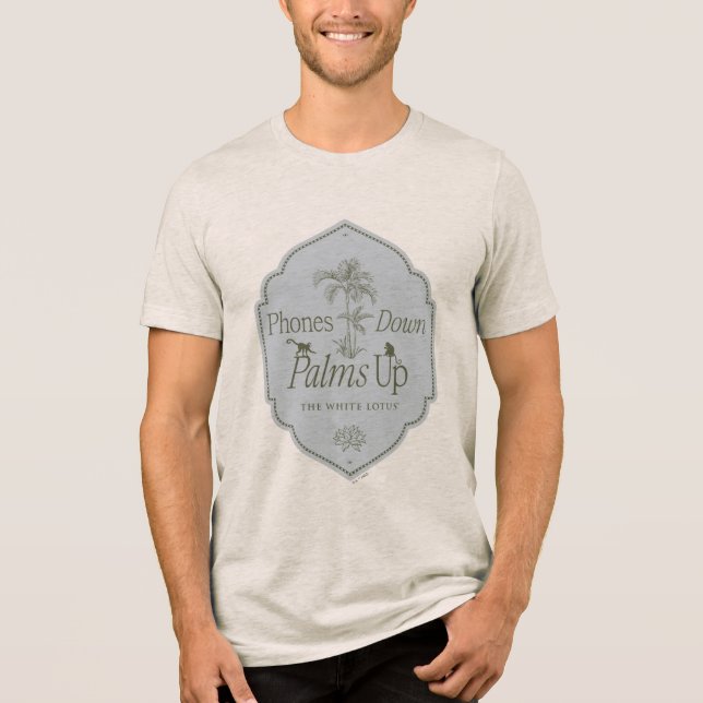 Camiseta Triblenda Teléfonos abajo, palmas arriba - El Lotus blanco (Anverso)