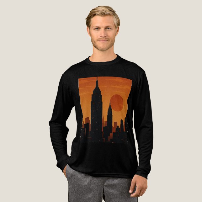 Camiseta Triblenda Tema de la ciudad de Nueva York (Anverso Completo)