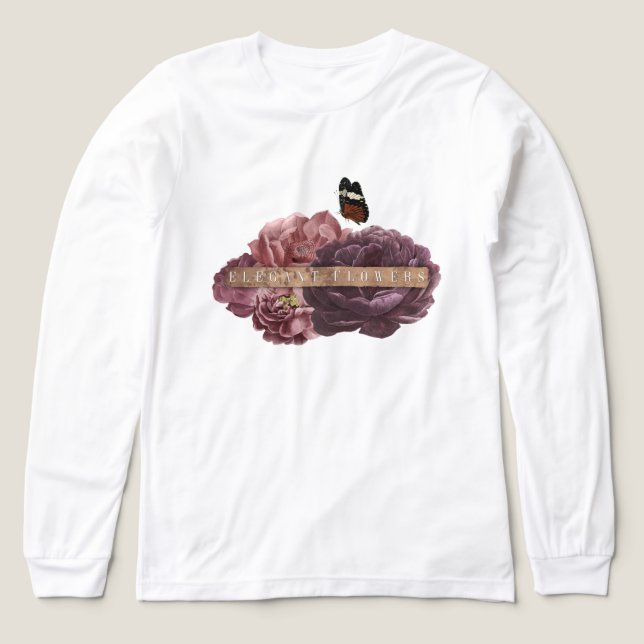 Camiseta Triblenda Tema de las flores elegantes (Diseño frontal)
