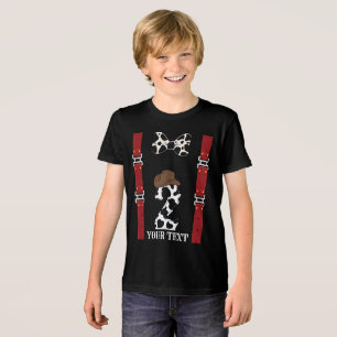 Camiseta Triblenda Tema occidental con huella de vaca Segundo cumplea