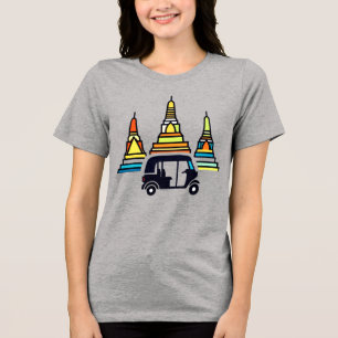 Camiseta Triblenda Templos tailandeses y tuk tuks