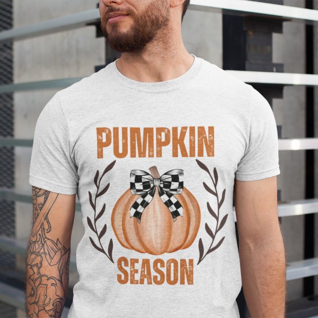 Camiseta Triblenda Temporada de calabaza retro Coquette Bow Fall Flor (Subido por el creador)