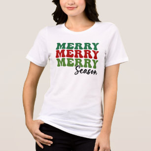 Camiseta Triblenda Temporada de merry Merry - Arte de vacaciones retr