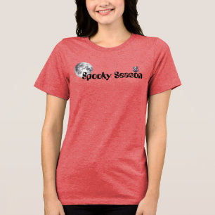 Camiseta Triblenda Temporada de miedo - luna llena y murciélago peque