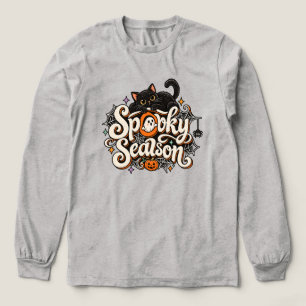 Camiseta Triblenda Temporada espeluznante gato negro lindo fantasma