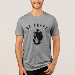 Camiseta Triblenda "Tenga cuidado" negro humorístico/Inspirador peque