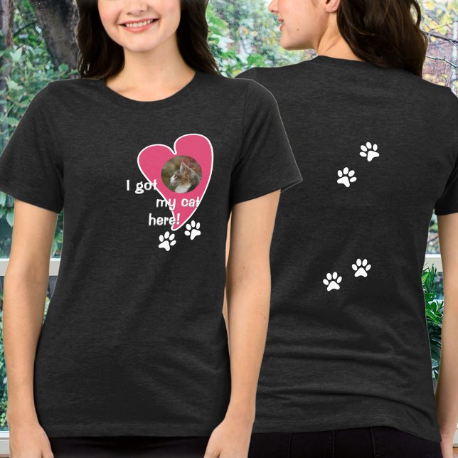 Camiseta Triblenda ¡Tengo a mi gato aquí! Personalizado fotográfico - (A very special way to express the love you have for your cat(s)!)