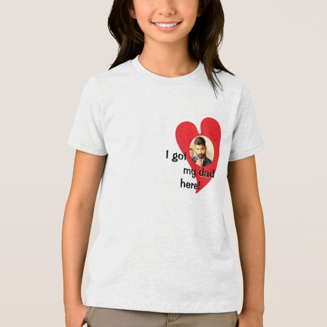 Camiseta Triblenda ¡Tengo a mi padre aquí! Personalizado fotográfico (Anverso)