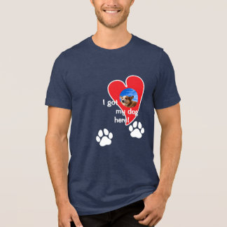 Camiseta Triblenda ¡Tengo a mi perro aquí! Personalizado fotográfico 