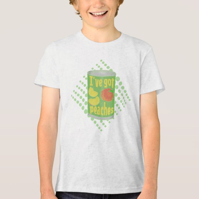 Camiseta Triblenda Tengo melocotones Tin de fruta (Anverso)