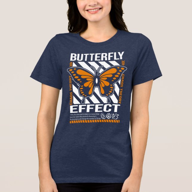 Camiseta Triblenda Teoría del caos por efecto mariposa camiseta (Anverso)