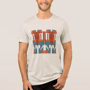 Camiseta Triblenda Terracota Azul Mediterráneo Inspirado Pequeño Oxid