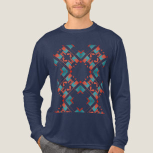 Camiseta Triblenda Terracota Rojo Azul Turquesa Cruzado Mediterráneo