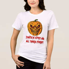 Camiseta Triblenda Terrible cara de calabaza malvada - Aterrador arte