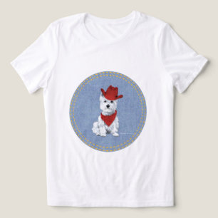Camiseta Triblenda Terrier Blanco de West Highland Cowboy