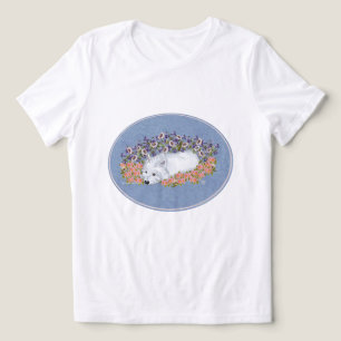 Camiseta Triblenda Terrier Blanco de West Highland Floral