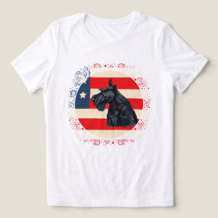 Camiseta Triblenda Terrier Escocés Bandera Patriótica de EE. UU.