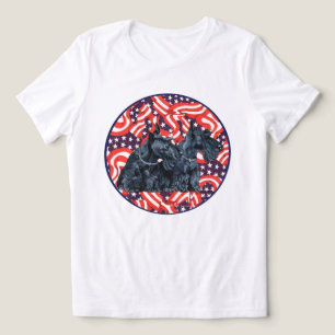 Camiseta Triblenda Terrier Escocés Bandera Patriótica de EE. UU.