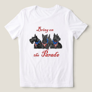 Camiseta Triblenda Terrier Escocés Bandera Patriótica de EE. UU.