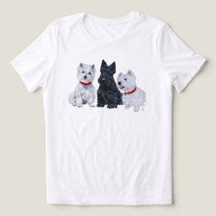 Camiseta Triblenda Terrier Escocés con Dos Westies