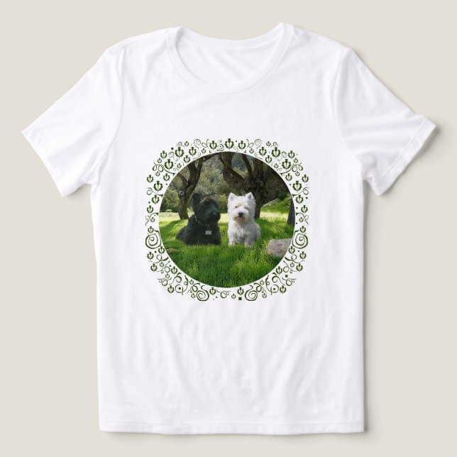 Camiseta Triblenda Terrier escocés con westie (Diseño delantero )