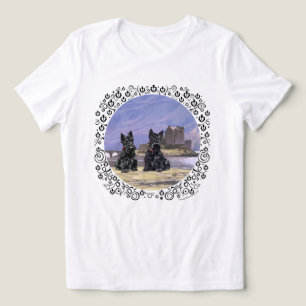 Camiseta Triblenda Terriers escoceses en el castillo de Eilean Donan