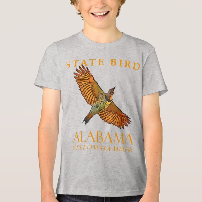 Camiseta Triblenda Territorio de Alabama Pájaro De Yellowhammer (Anverso)