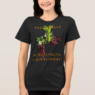 Camiseta Triblenda Territorio de Dakota del Norte Fruta La chokecherr