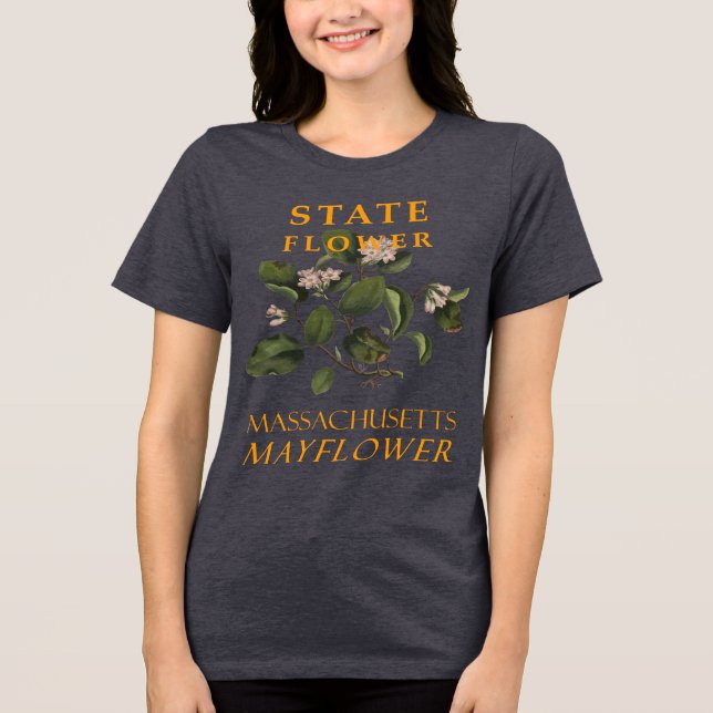 Camiseta Triblenda Territorio de Massachusetts florió el Mayflower (Anverso)